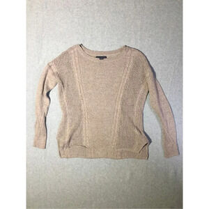 Womens American Eagle Knit Sweater Size XS Brown Woven Winter Cotton Wool Blend